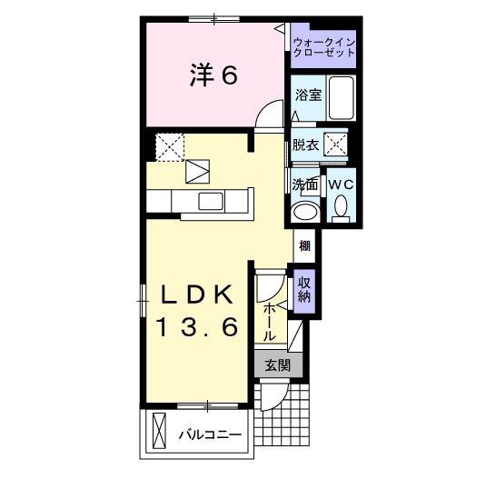 ア・ミューゼII(1LDK/1階)の間取り写真