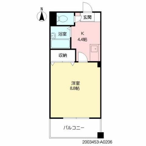 マダレンホール(1K/2階)の間取り写真