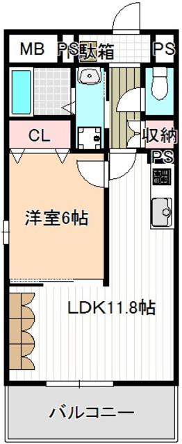 ヴァン オンズ(1LDK/3階)の間取り写真