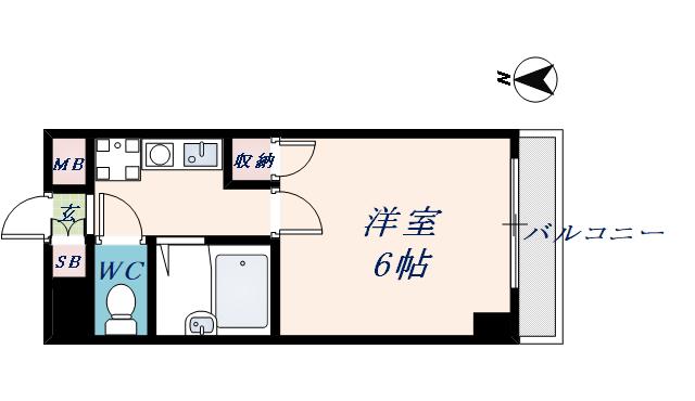 ビクトワール小阪(1K/3階)の間取り写真
