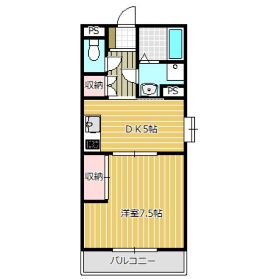 リッツ・東静岡(1DK/4階)の間取り写真