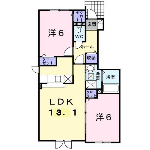 ビクトリー・A(2LDK/1階)の間取り写真