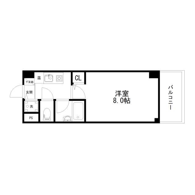 湖山ヒルズ(1K/4階)の間取り写真