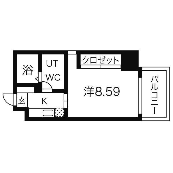 グランデ浅間町(1K/3階)の間取り写真