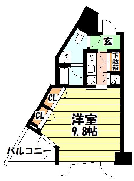 KDXレジデンス品川シーサイド(1K/6階)の間取り写真