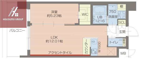プレジオ玉造(1LDK/11階)の間取り写真