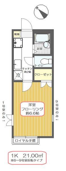 クレアーレ瑞江I(1K/2階)の間取り写真