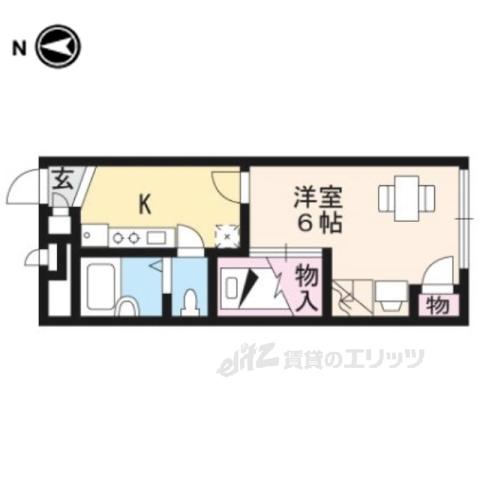 レオパレスシュン(1K/2階)の間取り写真