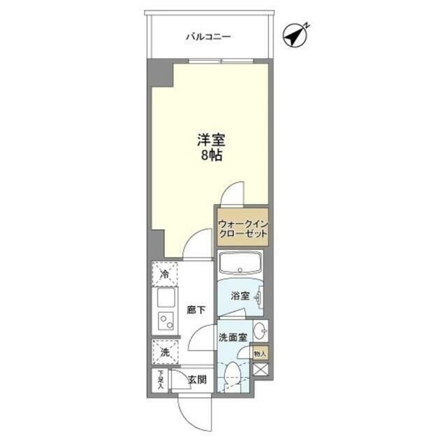 バウスフラッツ品川大井町(1K/1階)の間取り写真