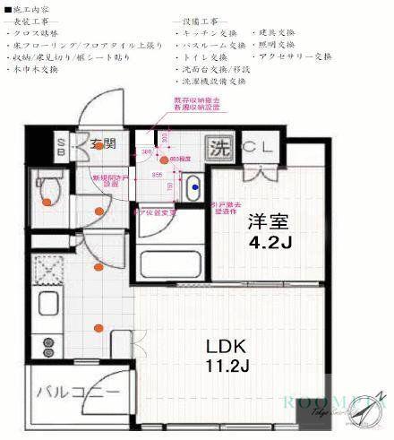 ドゥーエ五反田(1LDK/7階)の間取り写真