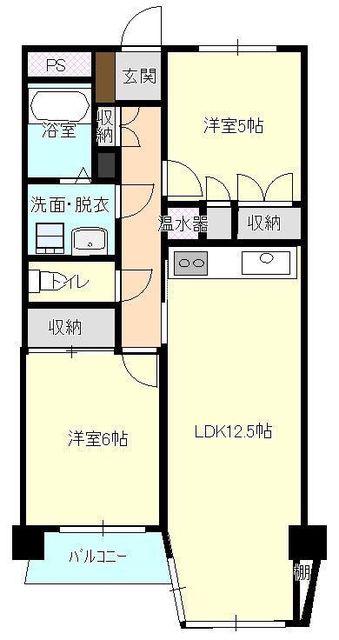 ニューグリーンマンション(2LDK/3階)の間取り写真
