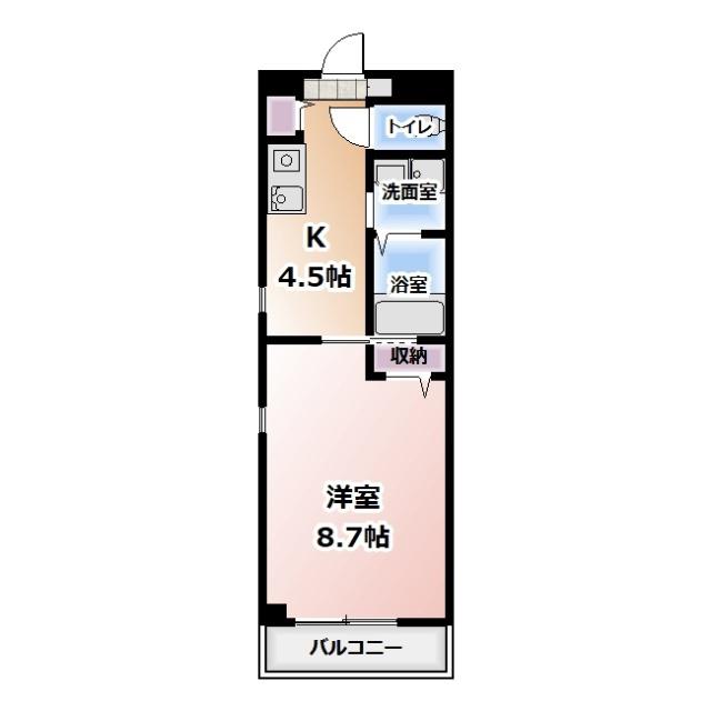 ESPOIR2(1DK/3階)の間取り写真