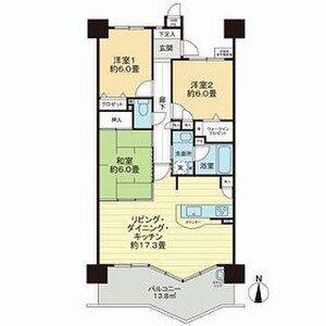 ライオンズシティ桜山(3LDK/14階)の間取り写真