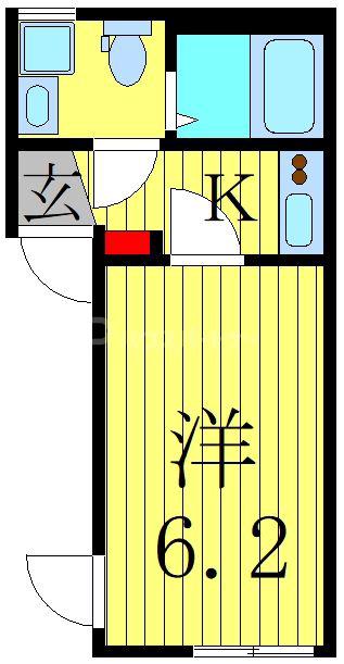 ミリアグラシア金町(1K/1階)の間取り写真