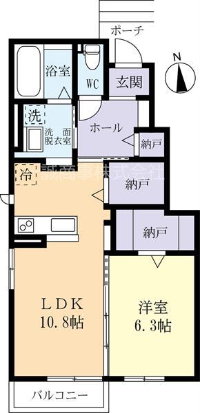 グリーンヒルズひたち野B棟(1LDK/1階)の間取り写真