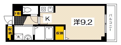 グラディオ屋代II(1K/3階)の間取り写真