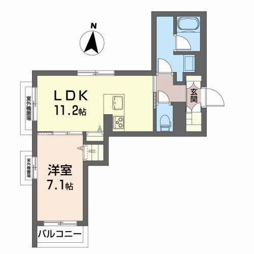 ベレオ カヘ(1LDK/3階)の間取り写真