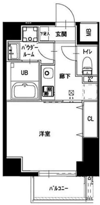 新宿御苑荘(1K/4階)の間取り写真