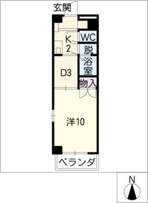 ロイヤル 江戸橋(1DK/5階)の間取り写真