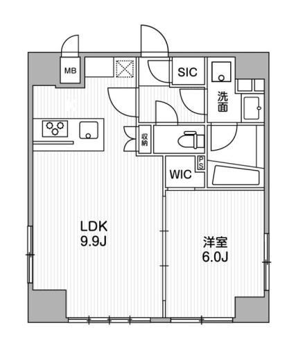 ALTERNA銀座 オルタナ銀座(1LDK/2階)の間取り写真