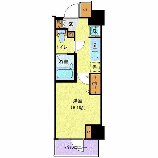 GENOVIA京成立石IIISKYGARDEN(1K/2階)の間取り写真