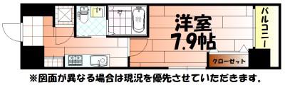 NO.65クロッシングタワー(1K/2階)の間取り写真