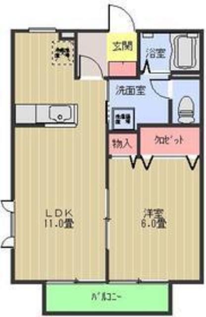 フォレストスクエア(1LDK/2階)の間取り写真