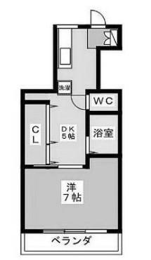 セントラルハイム(1DK/4階)の間取り写真