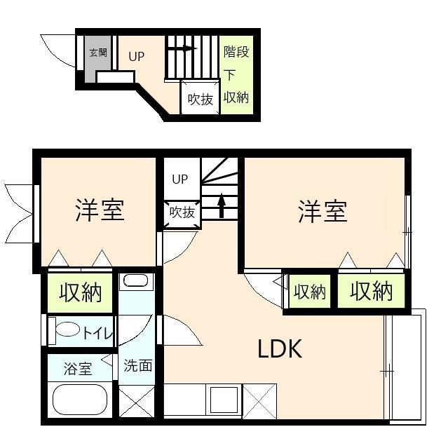 メゾンド・Y.Y(2LDK/2階)の間取り写真