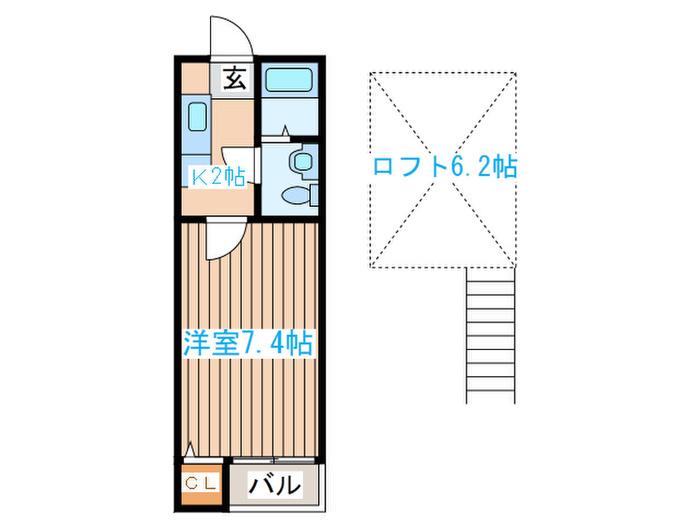CORP.RIC(1K/1階)の間取り写真
