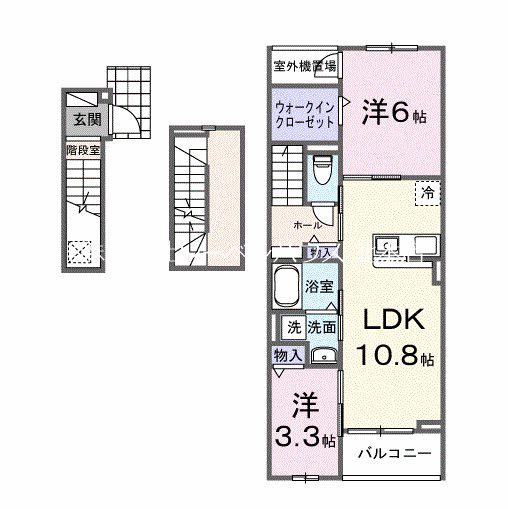 フィデールブリーゼ(2LDK/3階)の間取り写真