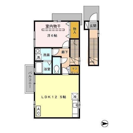 ドルチェ(1LDK/2階)の間取り写真