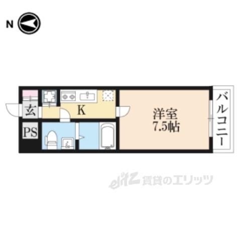 コスモフォーラム四条(1K/5階)の間取り写真