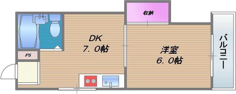O S REZIDENSE森之宮(1DK/1階)の間取り写真