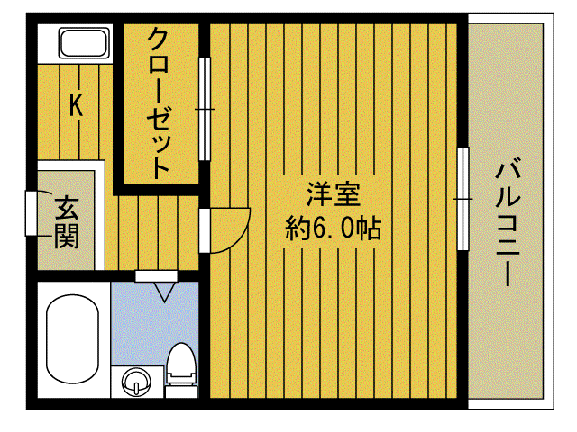 エミグランド種具(1K/2階)の間取り写真