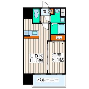 シティタワー二十人町(1LDK/7階)の間取り写真