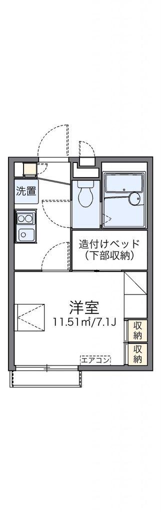 レオパレスフェアリーテールI(1K/2階)の間取り写真