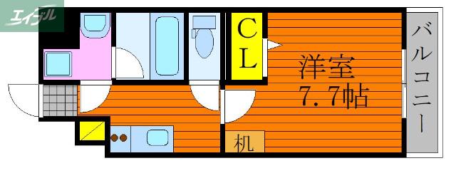 グランヒルズ西古松(1K/10階)の間取り写真