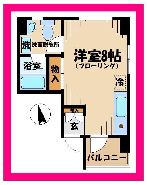 ビジュー府中(ワンルーム/4階)の間取り写真