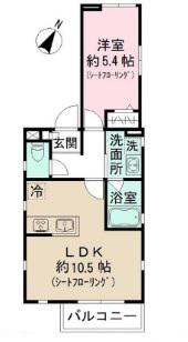 デザインメゾン恵比寿(1LDK/2階)の間取り写真