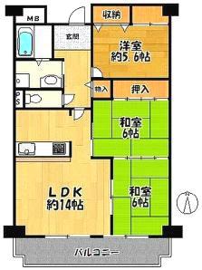 グランディアの杜北六甲(3LDK/2階)の間取り写真
