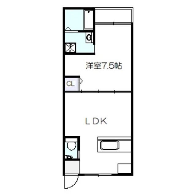 羽衣グリーンハイツ(1LDK/1階)の間取り写真