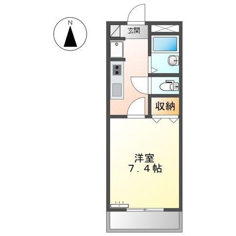 フォレストアオヤマ 2(1K/2階)の間取り写真