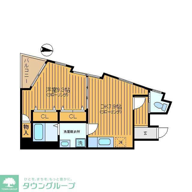 エクセデール坂上(1DK/3階)の間取り写真