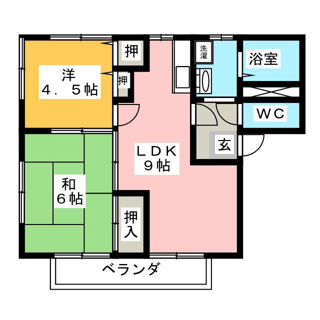 ボン・ファミール(2LDK/2階)の間取り写真