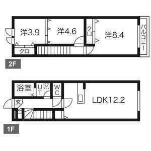 アスコット古川I番館(3LDK/1階)の間取り写真