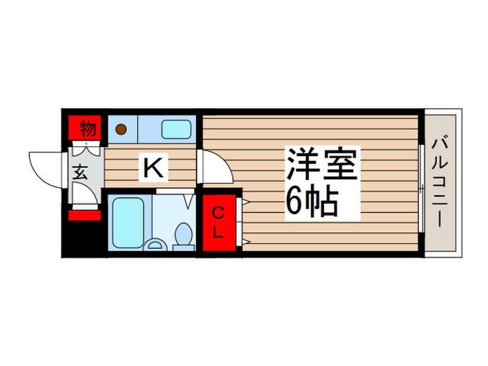 パークテラス塩焼(1K/3階)の間取り写真