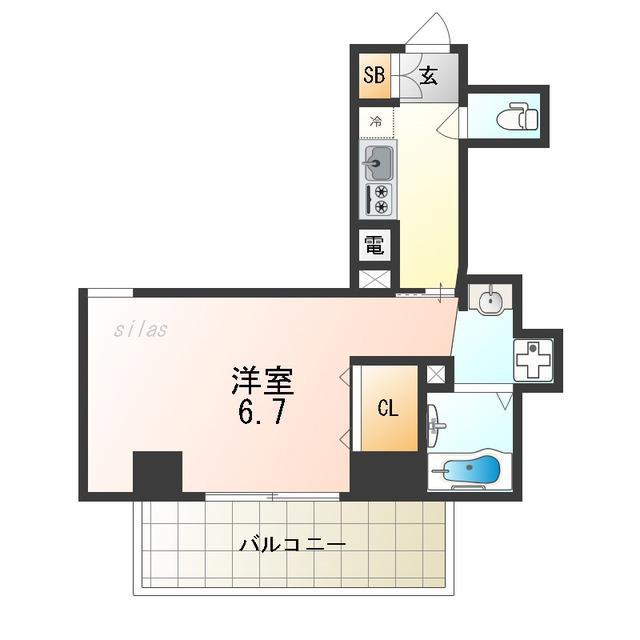 みおつくし十三(1K/2階)の間取り写真