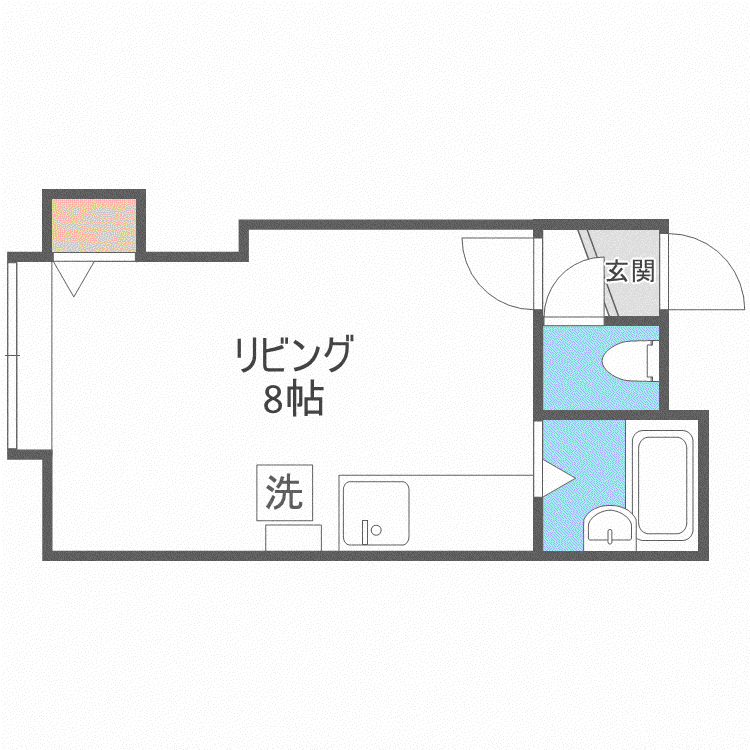 フラットJ学園前(ワンルーム/2階)の間取り写真