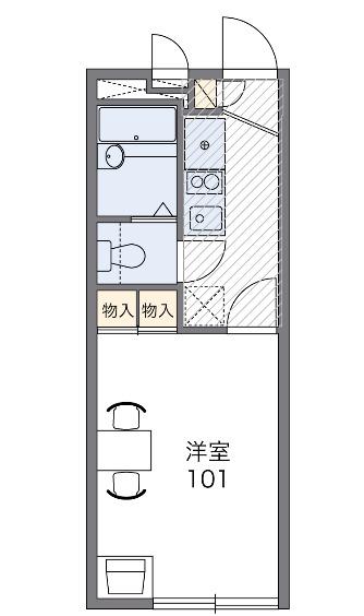 シャロー(1K/2階)の間取り写真